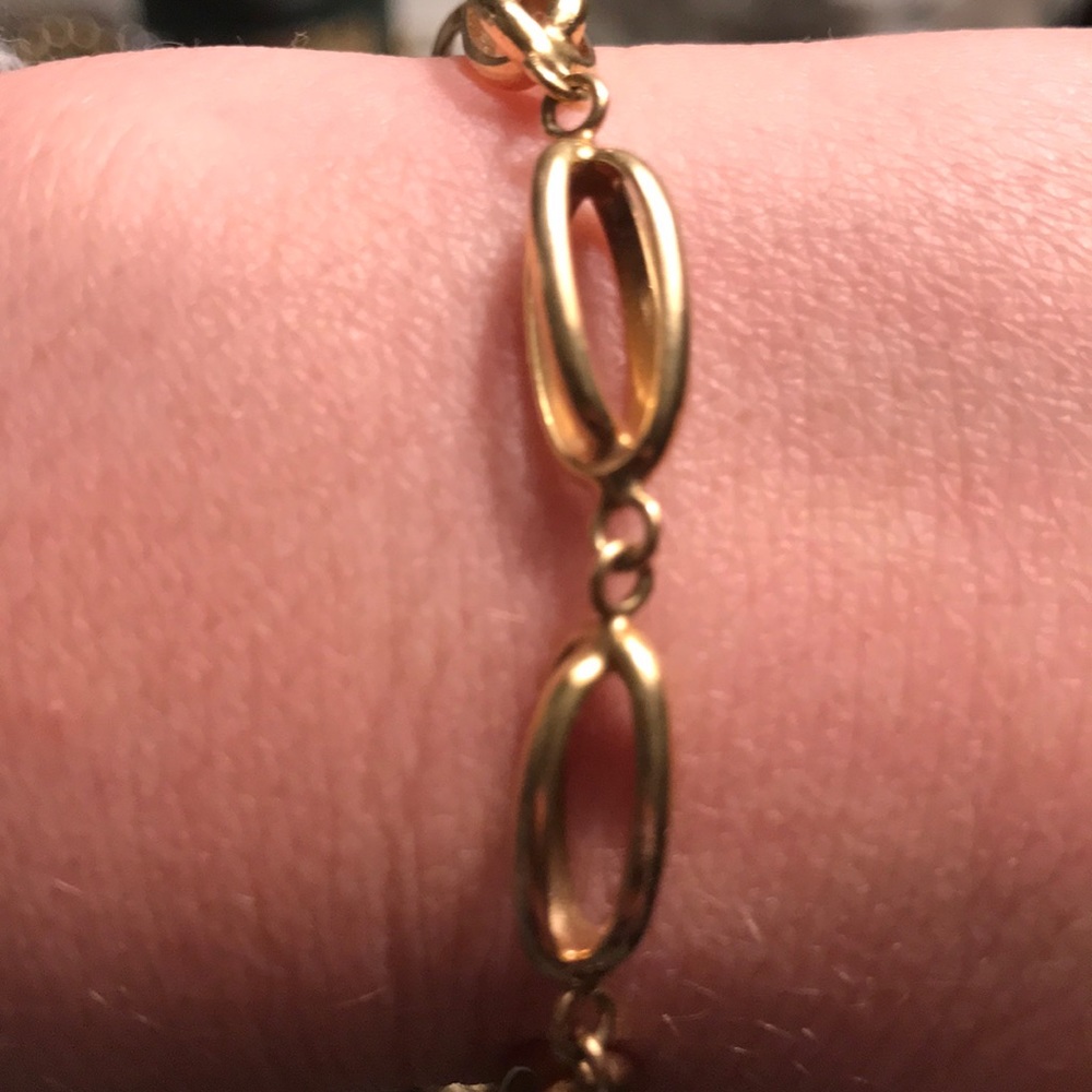 18k gold Oblong chain heavy bracelet